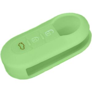 Shoppo Marte For Fiat 500 2pcs Folding 3 Button Remote Control Silicone Case(Apple Green)