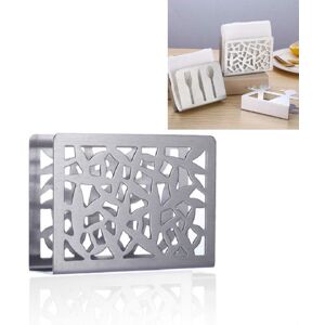 My Store Restaurant Hotel Napkin Nolder Paper Towel Holder Stainless Steel Square Towel Holder, Style:Grilles (Sanding)