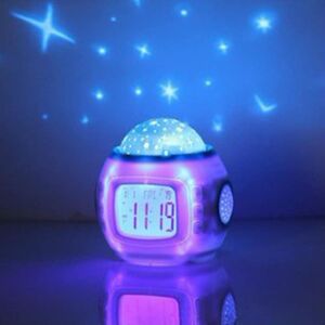 shopnbutik Simple Student Music Calendar Alarm Clock Creative Colorful Decompression Electronic Clock Star Projection Clock