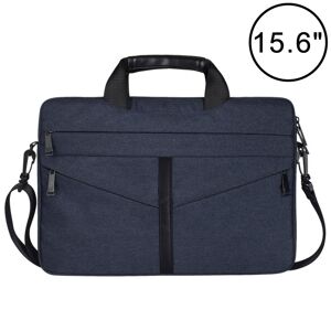 Shoppo Marte 15.6 inch Breathable Wear-resistant Fashion Business Shoulder Handheld Zipper Laptop Bag with Shoulder Strap (Navy Blue)