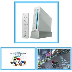 Nintendo wii+mario kart spil+(brugt, god stand)