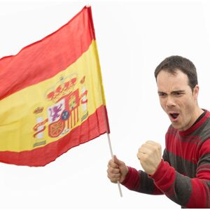 BigBuy Party Spanish Flag with Pole (90 x 60 cm)