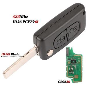 CherrysC 2 knapper nøgle CE0536 433MHz ID46 chip HU83 til Peugeot