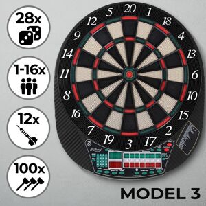 Physionics - Elektronisk Dartskive - LED Display - 12 Dartpile - 100 Ekstra Spidser - Automatisk Dartscoring - 45 x 3 x 51 cm