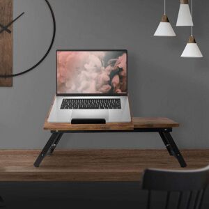 ECD-Germany Laptopbord til seng eller sofa vintage brunt træ ML design