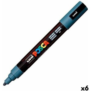 Felt-tip pens POSCA PC-5M Dark grey (6 Units)