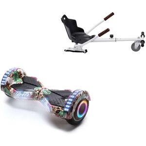 Pakke Hoverboard Standard Go Kart, 6.5 tommer, Transformers SkullColor PRO, Lang Rækkevidde, og Hvid Hoverkart, Smart Balance Segboard