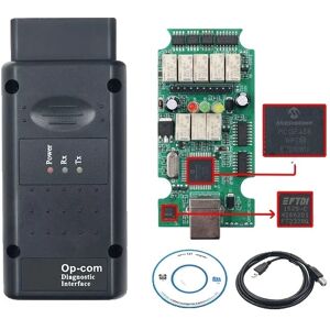 SupplySwap OPCOM V2021, Opel CAN-BUS OBD2-kodelæser, Flash-opdatering, OPCOM 195