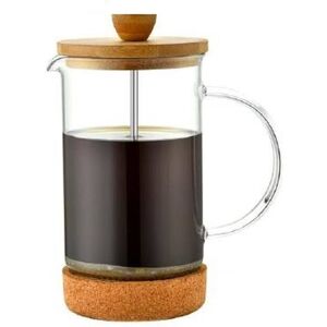 Kaffekande med stempel DKD Home Decor Gennemsigtig Natur Bambus Borosilikatglas 600 ml 16 x 9 x 18,5 cm