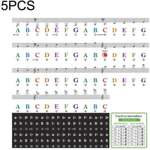 shopnbutik QT-0302 5PCS Børns klavertastatur farve klistermærker Musikinstrumenter Tilbehør