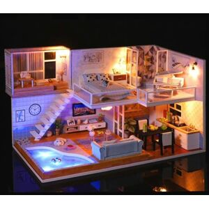 High Discount Meet You Wooden House Furniture DIY Miniature House Dollhouse Toys