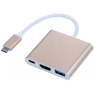 Northix USB Typ C Adapter til HDMI / USB 3.0 - Guld