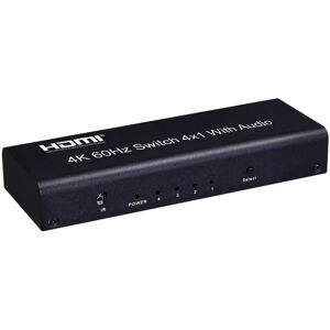 NÖRDIC HDMI Switch 4-1 4K60Hz Ultra HD 4: 4: 4 HDCP2: 2 HDR10 SPDIF og stereo Dolby DTS HD PS3 / 4/5, Xbox, Chromecast Nintendo switch