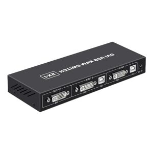 Shoppo Marte 4K DVI USB KVM Switch DVI 2 In 1 Out Adapter Two Computer Shared Switcher Hub(Black)