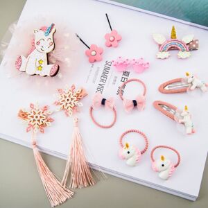 Shoppo Marte Little Girl Hair Accessories Set Gift Box Children Hairpin Combination Girl Jewelry Headdress Birthday Gift, Style:Unicorn