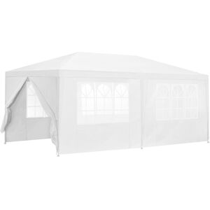 [casa.pro]® Havepavillon - Partytelt - foldelig - vandtæt - 600x300x255cm - hvid