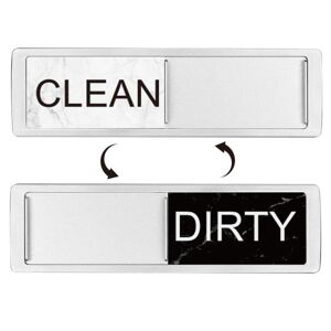 shopnbutik Dishwasher Magnet Clean Dirty Sign Double-Sided Refrigerator Magnet(Silver White Black Marble)