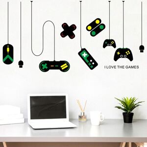 shopnbutik 2 PCS Game Console Game Handle Chandelier Wall Stickers Internet Cafe Study Computer Desk Background Sticker