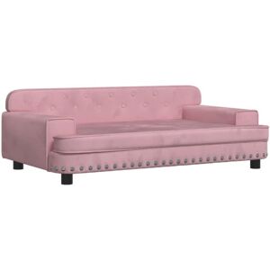 vidaXL sofa til børn 90x53x30 cm velour lyserød