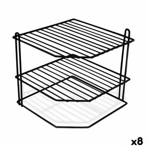 Tallerkenstativ Confortime hjørneskab Sort 22 x 22 x 25 cm (8 enheder)