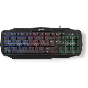 Nedis Wired Gaming Keyboard   USB 2.0   Membrane Nøgler   LED   US international   US layout   USB Drevet   Strømkabellængde: 1.50 m   Gaming