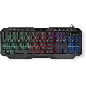 Nedis Wired Gaming Keyboard   USB Type-A   Membrane Nøgler   LED   QWERTY   US layout   USB Drevet   Strømkabellængde: 1.30 m   Multimedia