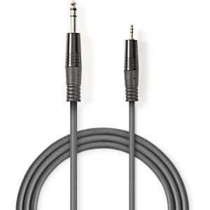 Nedis Stereo Audio kabel   6.35 mm Hanstik   3.5 mm Hanstik   Nikkelplateret   1.50 m   Runde   Mørkegrå   Kartonhylster