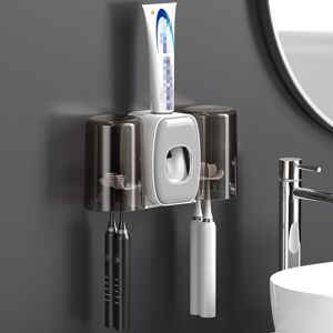 Shoppo Marte Couple Wall Mounted Toothbrush Holder Automatic Squeeze Toothpaste Device,Spec: Ordinary White