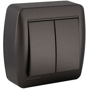 Double Toggle Switch Solera Mural 7,4 x 7,2 x 2,8 cm 250 V 10 A Graphite