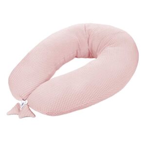 Totsy Baby Sidepudebetræk 165 x 70 cm - komfortpude i vaffelbomuld, sidesovepude, kropspude, sidesovepude med lynlås, pink