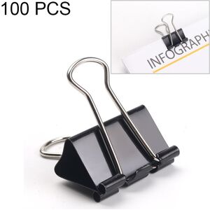 My Store 100PCS 19mm Black Metal Clip Notes Letter Paper Clip Office Bind