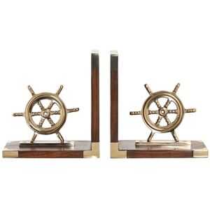 Bookend DKD Home Decor 30 x 10 x 16 cm Vintage Brass Rudder