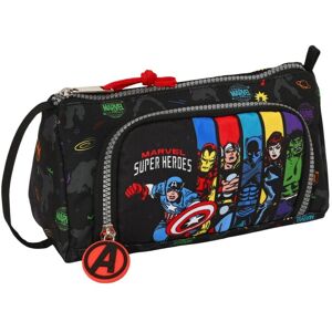 School Case with Accessories The Avengers Super heroes Black 20 x 11 x 8.5 cm (32 Pieces)