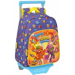 School Rucksack with Wheels SuperThings Guardians of Kazoom Purple Yellow (27 x 33 x 10 cm)