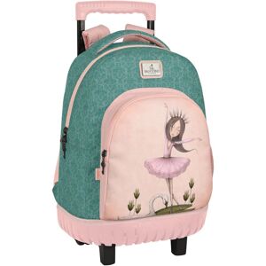 School Rucksack with Wheels Santoro Swan lake Grey Pink 32 x 45 x 21 cm