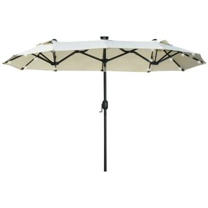 Rootz Living Rootz Dobbeltparaply - Terrasseparaply - Vippe med solpanel - 35 LED'er - Stålramme - Beige - 2,95 x 1,50 x 2,19 m