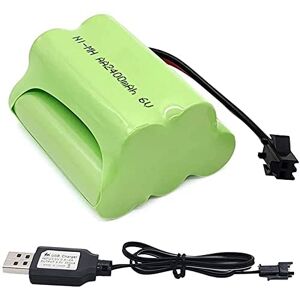 YUNIQUE GREEN-CLEAN-POWER 1-delt 6V AA-batteri med høj kapacitet 2400 mAh, SM 2P RC SM 2P-stik + USB - tilbehør til fjernstyrede legetøjsbatterier