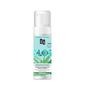 AA Aloe 100% Aloe Vera Extract fugtgivende og beroligende make-up fjernelse og ansigtsrensende skum 150ml