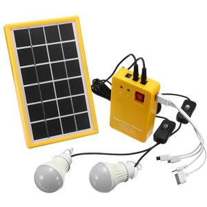 INSMA Solar Power Panel Generator Kit 5V USB Oplader Home System med 3 LED pærer lys