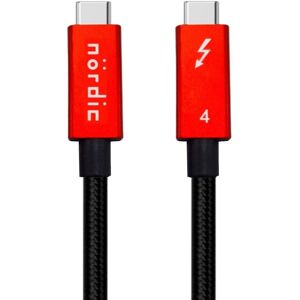 NÖRDIC 2,5 m Thunderbolt 4 USB-C kabel 40 Gbps 100 W opladning 8K video kompatibel med USB 4 og Thunderbolt 3