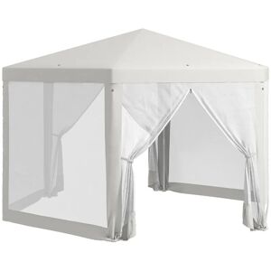 Rootz Living Rootz Gazebo - Havepavillon - Sekskantet - Jordspyd - Netgardiner - Metalramme - Polyester - Metal - Creme - 394L x 394W x 250H cm