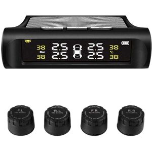 Northix TPMS - Trådløst dæktryksovervågningssystem - Solcelle & USB