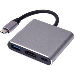 Shoppo Marte V125 UCB-C / Type-C Male to PD +  HDMI + USB 3.0 Female 3 in 1 Converter(Grey)