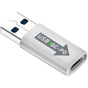 Shoppo Marte USB-A  Male QC3.1 to Type-C Female PD 10Gbps Converter Adapter, Model:White with Indicator Light