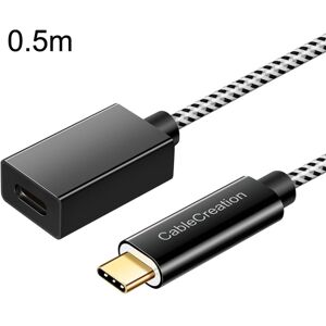 Shoppo Marte CC0316 0.5m Type-C / USB-C Male to Female Extension Cable Computer Phone Charging Cable(Black)