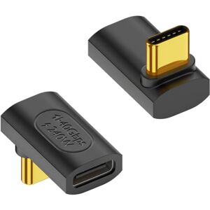 Shoppo Marte 40Gbps 240W USB-C / Type-C Female to USB-C / Type-C Male 3D Bend Adapter(Black)