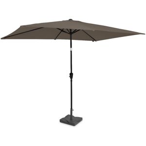 VONROC Premium Parasol Rapallo 200x300cm – Kombisæt inkl. Beton fod 20 kg. - Slidstærk parasol – Vippefunktion - UV-resistent stof - Taupe - Inkl. bet