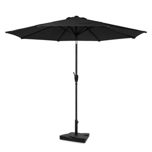 VONROC Premium Parasol Recanati Ø300cm sæt – Inkl. Betonfod 20 kg - Vippefunktion - UV-resistent stof - Antracit/sort - Inkl. Betræk