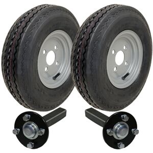 Parnells 4.00x8 Trailer Wheels 4ply P811 4/100mm Hub & Stub axles 4/100 M12 (Set of 2)