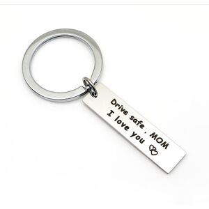 My Store 10 PCS C1010 Drive Safe Stainless Steel Tag Keychain 10x40mm(Mom)